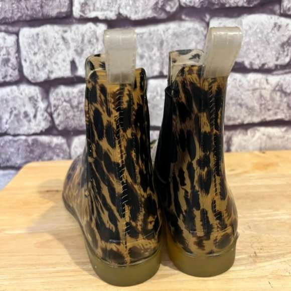 J . Crew Animal print Ankle Rain Boots Size 9 - Picture 5 of 6